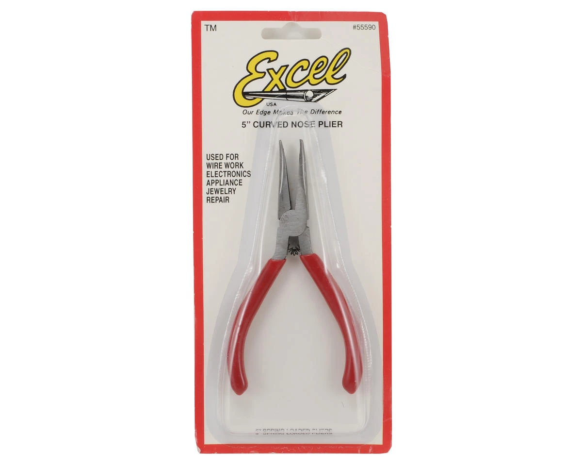 Excel 5" Serrated Jaw Curved Needle Nose Pliers - Image 2