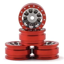 Orlandoo Hunter Aluminum Porous 9 Hole Wheel w/Brake Rotor (Red) (4)